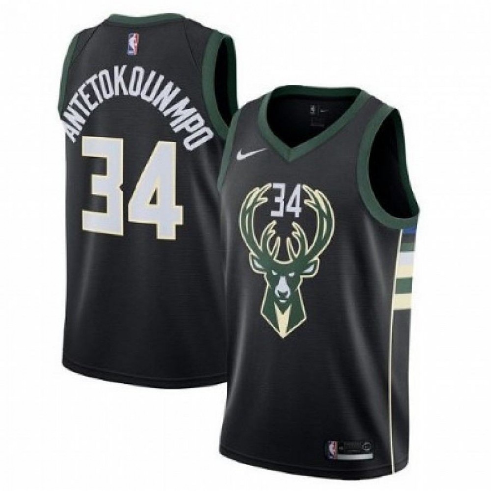 Men's Milwaukee Bucks Giannis Antetokounmpo #34 Black Swingman Jersey - Statement Edition-Pro Kit Vault | Brand New 26/27 Sports Jerseys